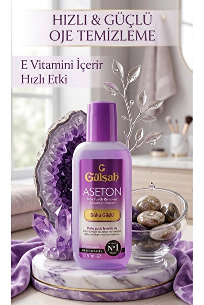Gülşah Güçlü Formül Aseton 125 ml/E Vitaminli Bakım-Hızlı Temizleme