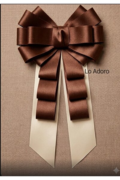 LO ADORO Γυναικεία Γραβάτα Παπιγιόν Κορδέλα Καρφίτσα Καφέ Κορδέλα Αξεσουάρ