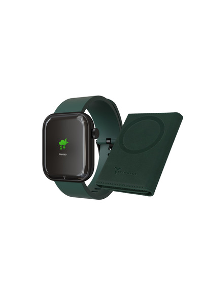 Techmade Μαύρο Glam Smartwatch με Πράσινο Πορτοφόλι, AMOLED 1.75”