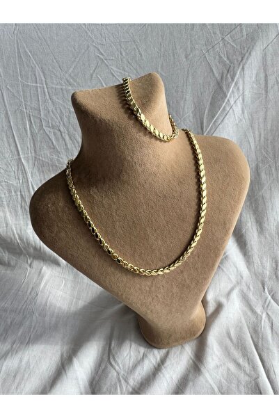 XUPING JEWELRY NK BİJUTERİ 14K XP Damgalı Baklava Detaylı Kolye 45 cm Bilekli...
