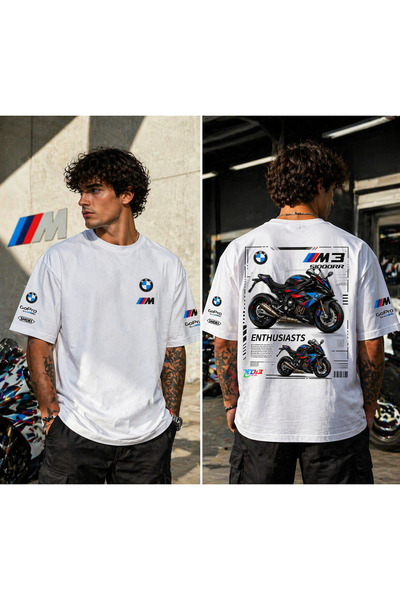 Toum Λευκό μπλουζάκι με στάμπα κινητήρα BMW