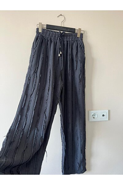 modayaselam Άνετο Παντελόνι Φαρδιάς Γραμμής με Κορδόνι