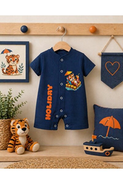 Superbaby Summer jumpsuit for babies, navy blue, Holiday