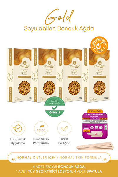 Smoothly GOLD soyulabilir boncuk ağda granür ağda EL AĞDASI 220 g x 4 paket s...