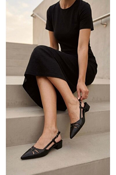 ALPELLİByAlp Γυναικεία μαύρα δερμάτινα παπούτσια από γνήσιο δέρμα ειδικής σχε...