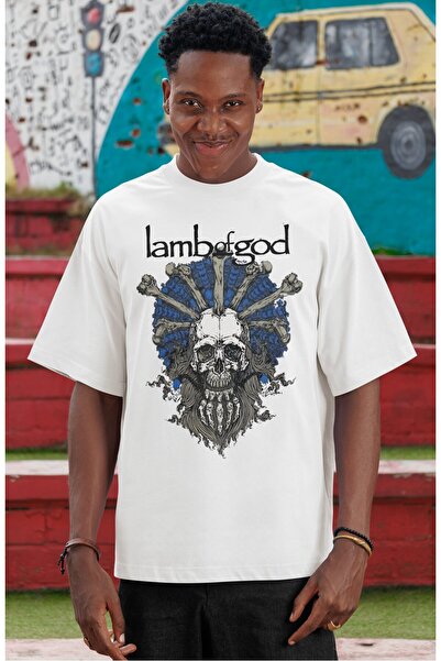 SEVBANO Μπλουζάκι Unisex Oversize με στάμπα μπροστά της μουσικής μπάντας Lamb...