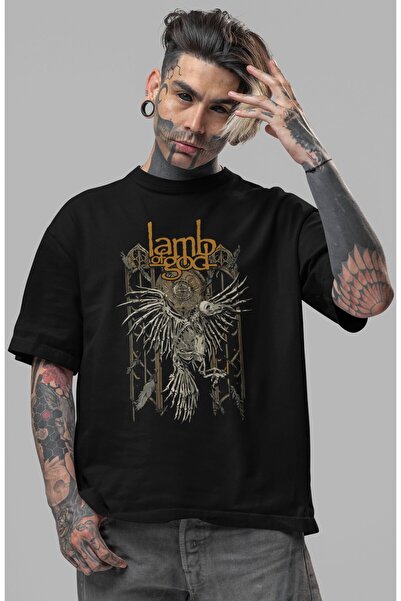 SEVBANO Μπλουζάκι Unisex Oversize με στάμπα μπροστά της μουσικής μπάντας Lamb...
