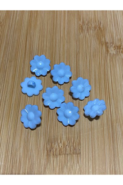 Lorin hobi Bottom-Mounted Flower-Shaped Plastic Baby Button 15 mm 10 Pieces Blue