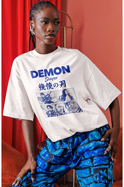 SEVBANO Μπλουζάκι Demon Slayer Anime με προεκτυπωμένο σχέδιο μπροστά, Unisex,...