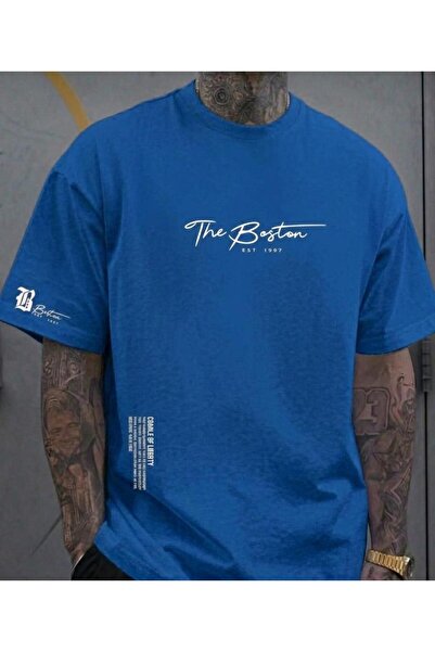 COHERENT Unisex Ανδρικά/Γυναικεία BOSTON Προσαρμοσμένα εμπριμέ βαμβακερά μπλο...