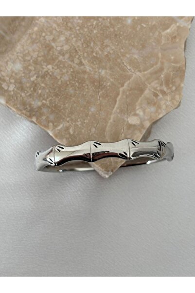 stainless steell Leaf Detailed Steel Cuff Bracelet