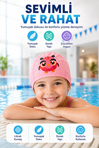 viyol marketim Παιδικό σκουφάκι κολύμβησης από πολυτελές ύφασμα Lycra – Με ει...