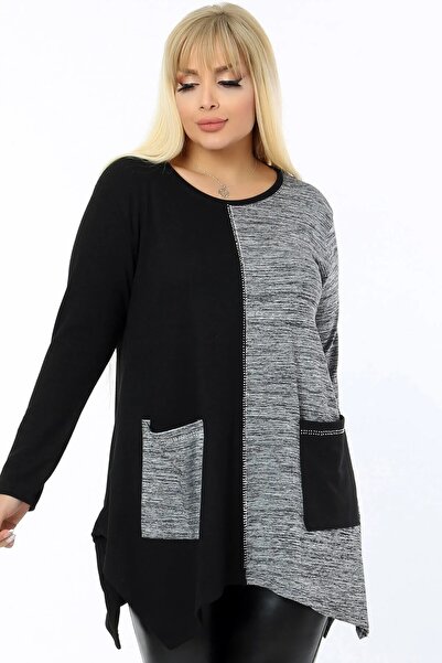 Kheos Στρογγυλή λαιμόκοψη, διπλό χρωματικό μπλοκ, λεπτομέρεια κεντήματος με π...