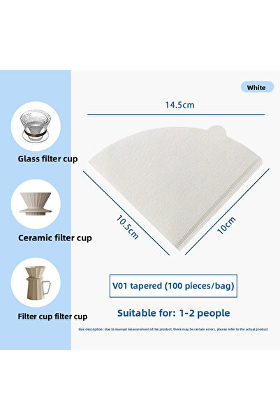 Jasmine Elegance Coffee Paper Filters 100-Pack, White