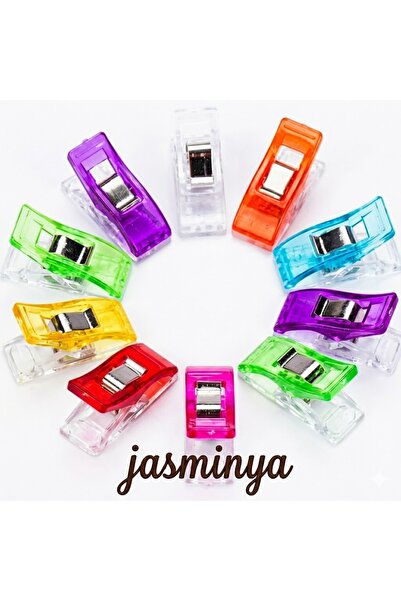 Jasminya 10 Adet Küçük Boy Dikiş Nakış Kumaş Kağıt Sıkıştırma Mandalı