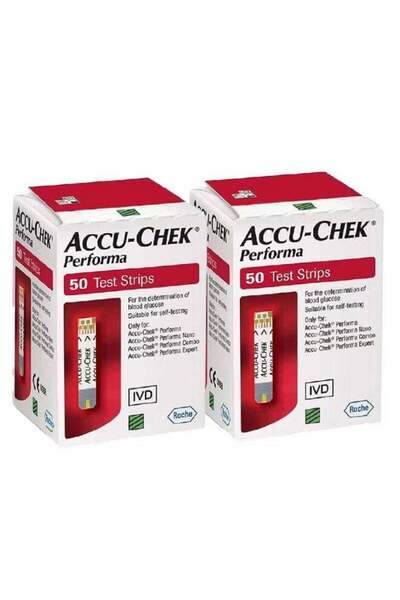 ACCU CHECK شرائط اختبار سكر الدم أكيو-تشيك بيرفورما، عبوة من قطعتين