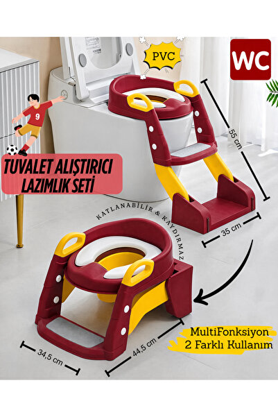 nextbuy Tuvalet Eğitim Alıştırma Koltuğu Tutma Kollu Ayarlanabilir Lazımlık Klozet Pisuvar Kapağı Merdivenli Adaptörü