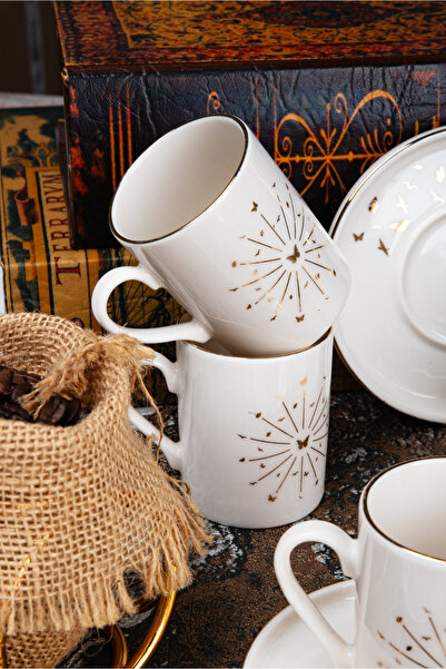 Farika Porselen Perla 12 Parça 6 Kişilik Porselen Kahve Fincan Takımı