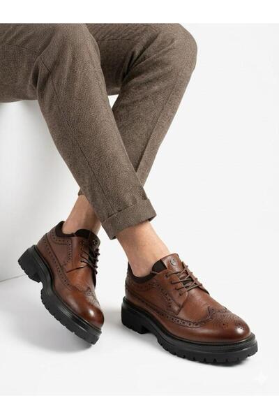 Lütfi Men's Genuine Leather Thick Soled Lightweight Casual Shoes
