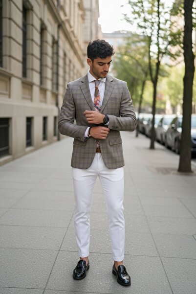 dehaine Ανδρικό σακάκι, στενή γραμμή, καρό, B4260, μπορντό