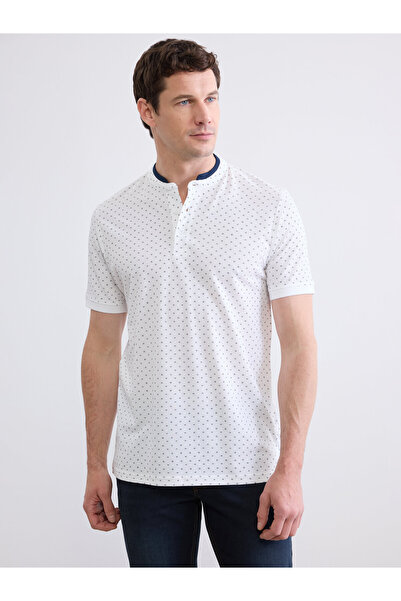 LC Waikiki Tricou bărbătesc din pique, imprimat, cu guler clasic