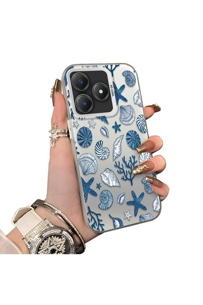 ucuc Realme C63 4G/C61 Compatible Hard Acrylic Back Silicone Edge Lens Protec...