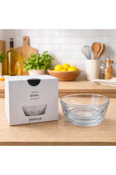 Blomus Σετ 2 γυάλινων μπολ με σχέδια, διαφανή, ιδανικά για επιδόρπια και σερβ...