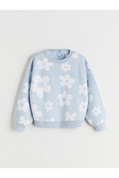 LC Waikiki Pulover tricotat pentru fete cu imprimeu floral