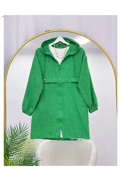 YEDİLALE جاكيت صيفي بسحّاب وغطاء رأس [الجاكيت فقط يشمل السعر]