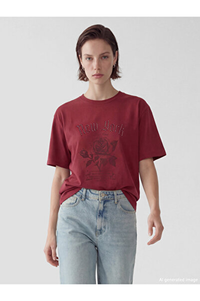 LC Waikiki Tricou de damă oversize cu imprimeu New York