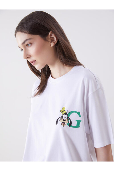 LC Waikiki Crew Neck Goofy Printed Oversize Women's T-Shirt