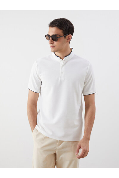 LC Waikiki Ανδρικό T-shirt με Γιακά Grandad
