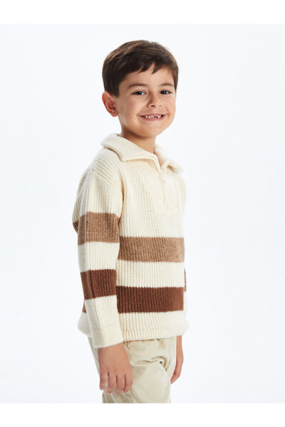 LC Waikiki Pulover tricotat pentru băieți cu guler tip pâlnie