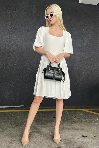 Seeh White Backless Basic Short Dress Sh376