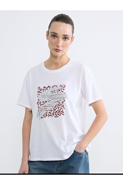 LC Waikiki Tricou pentru damă cu imprimeu cu gât crew