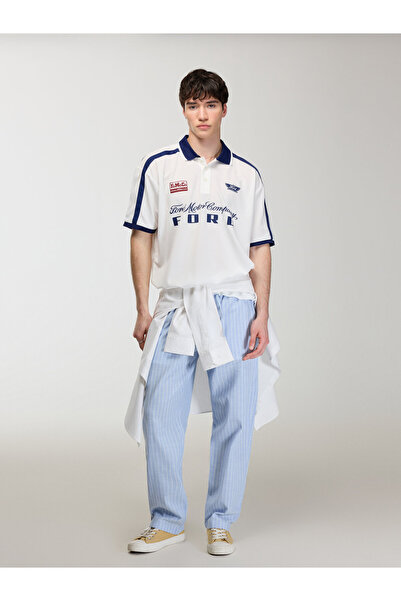 LC Waikiki Ανδρικό T-shirt με γιακά πόλο, στάμπα Ford, oversize