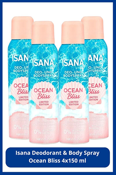 ISANA Deodorant & Body Sprey Ocean Bliss 4x150