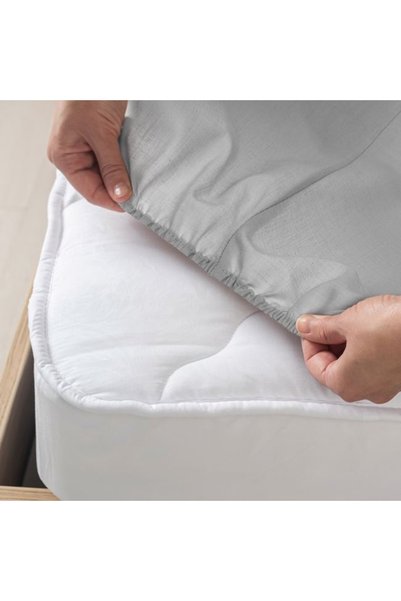 divendi-ro Cearșaf cu elastic pentru pat dublu, bumbac, 160x200cm+28cm, gri
