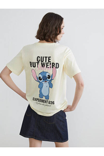 LC Waikiki Tricou de damă cu guler rotund și imprimeu cusut