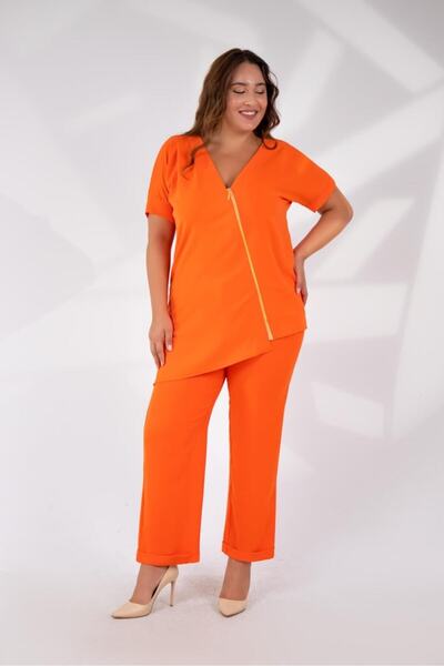 Roxxlen Γυναικείο Σετ Ασύμμετρης Κοπής σε Μεγάλο Μέγεθος