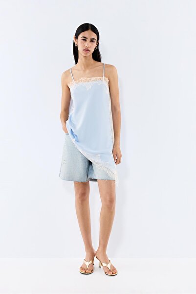 LEFTIES Asimetrik dantelli top