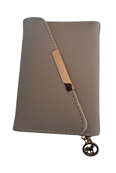 madame leman Women's Black Beige Faux Leather Compact Wallet, Multi-Compartme...