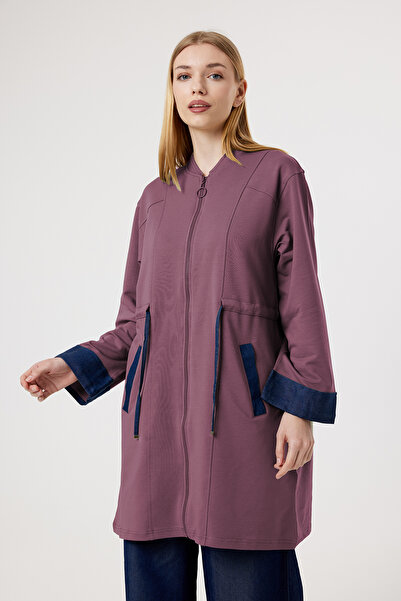 Suede Style 6366 - Άνετο μακρύ τουνίκ με τσέπες με φερμουάρ, διακοσμημένο με ...