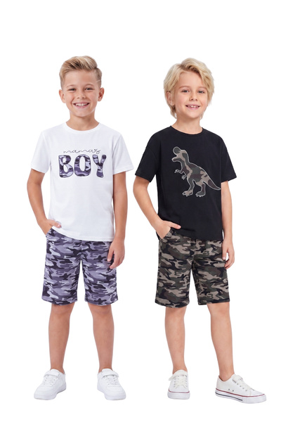 panios kids Σετ 2 μπλουζών με στρογγυλή λαιμόκοψη και λεπτομέρεια εκτύπωσης, ...