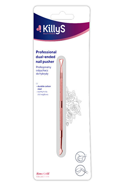 Killys Professional Dual-Ended Nail Pusher, Rose Gold