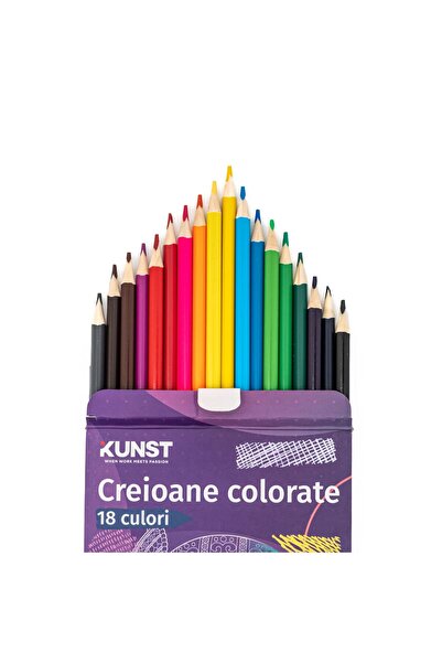 Kunst Комплект цветни моливи, многоцветен, 18 броя