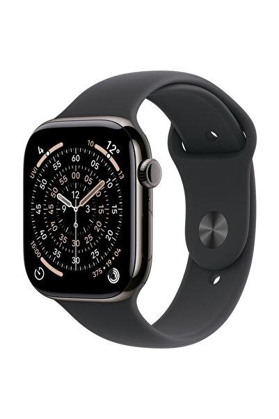Apple Ceas 11 GPS + Cellular, Carcasă Slate Titanium 46mm, Curea sport neagră...