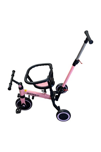 E-ANAMAG Ποδήλατο ισορροπίας για παιδιά - Ποδήλατο 5 σε 1 με λαβή γονέα, Ροζ