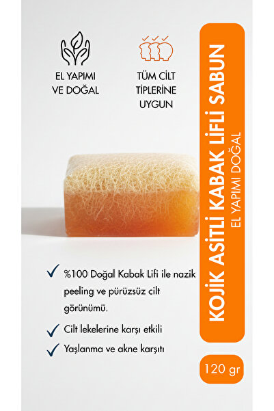 DenizSabun Kojik Asitli Kabak Lifli El Yapımı Sabun 120 gr | Leke Karşıtı & A...