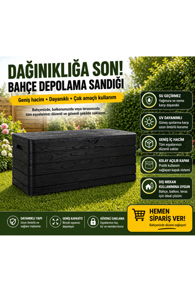 CSB STORE Dış Mekan Depolama Sandığı Plastik Geniş Kapasiteli Saklama Kutusu